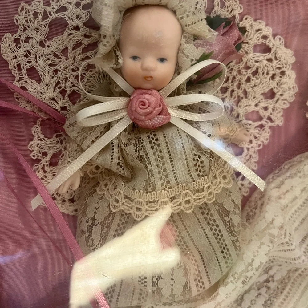 Framed Vintage Doll Dress Display